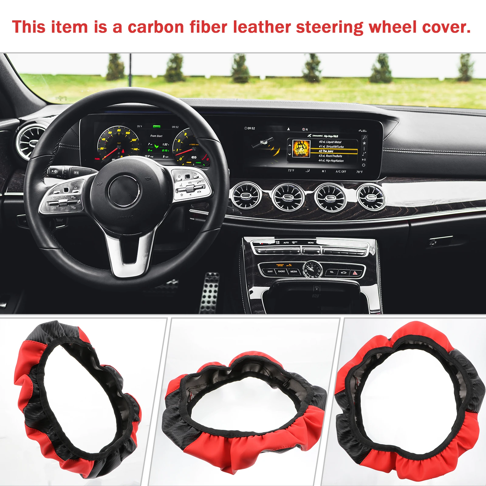 Black Fiber Steering Wheel Cover Car Steering Wrap All Season Protective Cover Comfortable Feel Scratch
Black Fiber Steering Wheel Cover Car Steering Wrap All Season Protective Cover Comfortable Feel Scratch