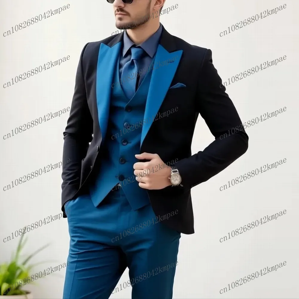Новый черный и синий деловой мужской костюм для жениха, жениха, свадебной вечеринки, выпускного вечера, деловые мужские смокинги, комплект из трех предметов, пиджак, жилет, брюки
Новый черный и синий деловой мужской костюм для жениха, жениха, свадебной вечеринки, выпускного вечера, деловые мужские смокинги, комплект из трех предметов, пиджак, жилет, брюки