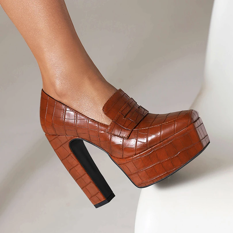 Туфли-лодочки женские без шнуровки, квадратный носок, платформа, высокий толстый каблук, микрофибра, бамбуковый узор, туфли-лодочки 
Туфли-лодочки женские без шнуровки, квадратный носок, платформа, высокий толстый каблук, микрофибра, бамбуковый узор, туфли-лодочки