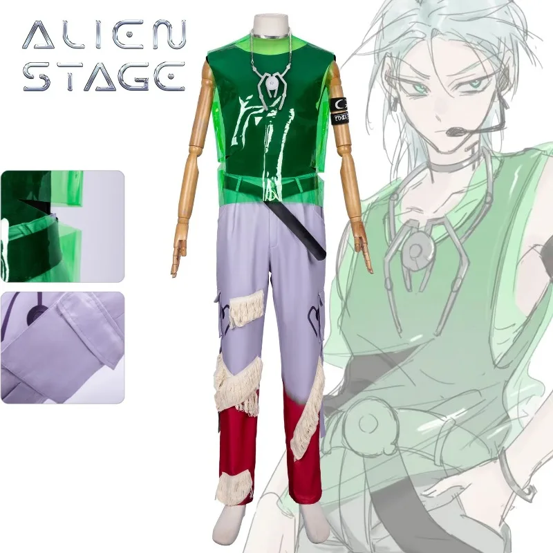 Luka Cosplay Costume Alien Stage Round 7 Men's Outfit Full Set with Metal Hair Clip for Men Halloween Stage Performance
Luka Cosplay Costume Alien Stage Round 7 Men's Outfit Full Set with Metal Hair Clip for Men Halloween Stage Performance