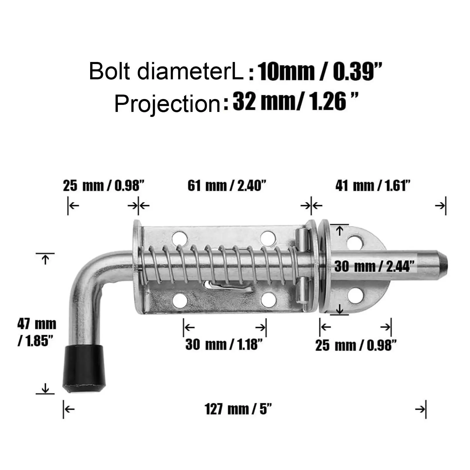 Spring Loaded Barrel Bolt Latch Pin Thickened Metal Lock Door Gate Latch Spring Latch Pin for Trailer Shed Gate Tail Gate
Spring Loaded Barrel Bolt Latch Pin Thickened Metal Lock Door Gate Latch Spring Latch Pin for Trailer Shed Gate Tail Gate