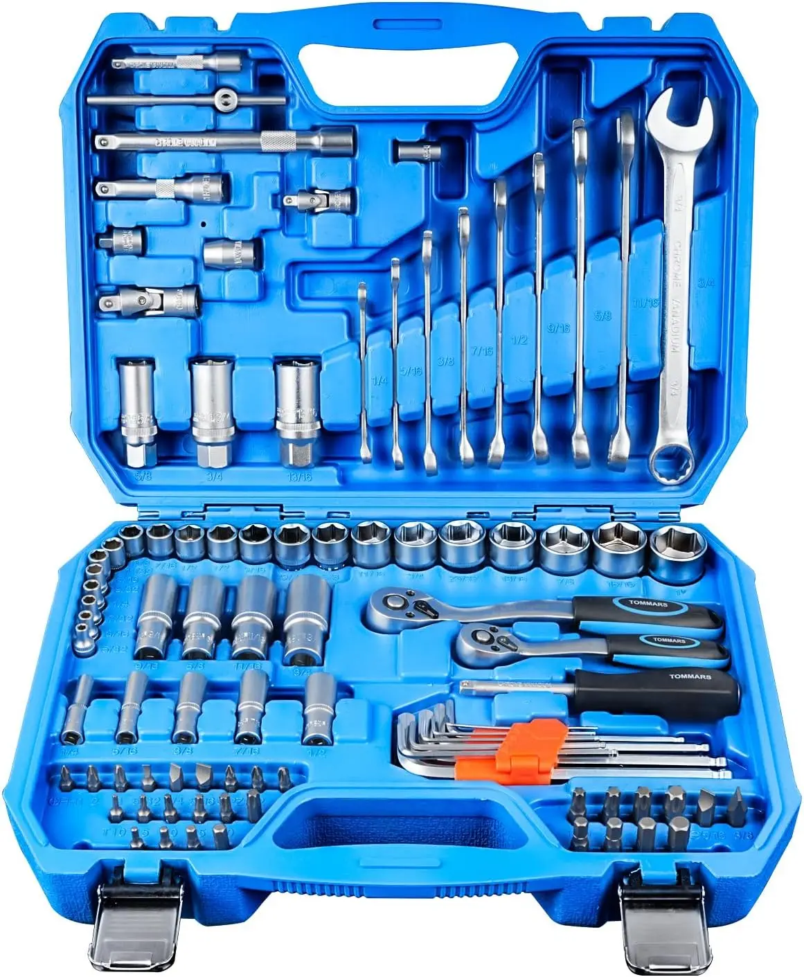 Mechanic Tool Box Set Automotive, 92-piece 1/4 "& 3/8" Drive SAE Mechanics Hand Tool Kit with Case, CR-V Steel
Mechanic Tool Box Set Automotive, 92-piece 1/4 "& 3/8" Drive SAE Mechanics Hand Tool Kit with Case, CR-V Steel