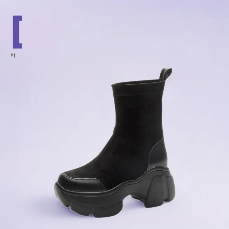 Black Elastic Boots Women's Spring New Style Increased Height Breathable Fashionable Short Boots Slimming Sock Boots Casual
Black Elastic Boots Women's Spring New Style Increased Height Breathable Fashionable Short Boots Slimming Sock Boots Casual