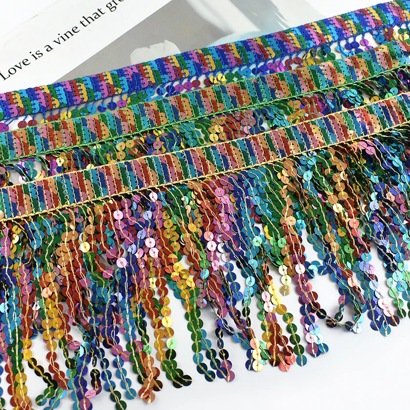 5/10Yards Sequin Fringe Tassel 16cm Rainbow Bead Tassels Ribbon Latin Dance Costumes Decorative Fringes Trimming Sewing Supplies
5/10Yards Sequin Fringe Tassel 16cm Rainbow Bead Tassels Ribbon Latin Dance Costumes Decorative Fringes Trimming Sewing Supplies