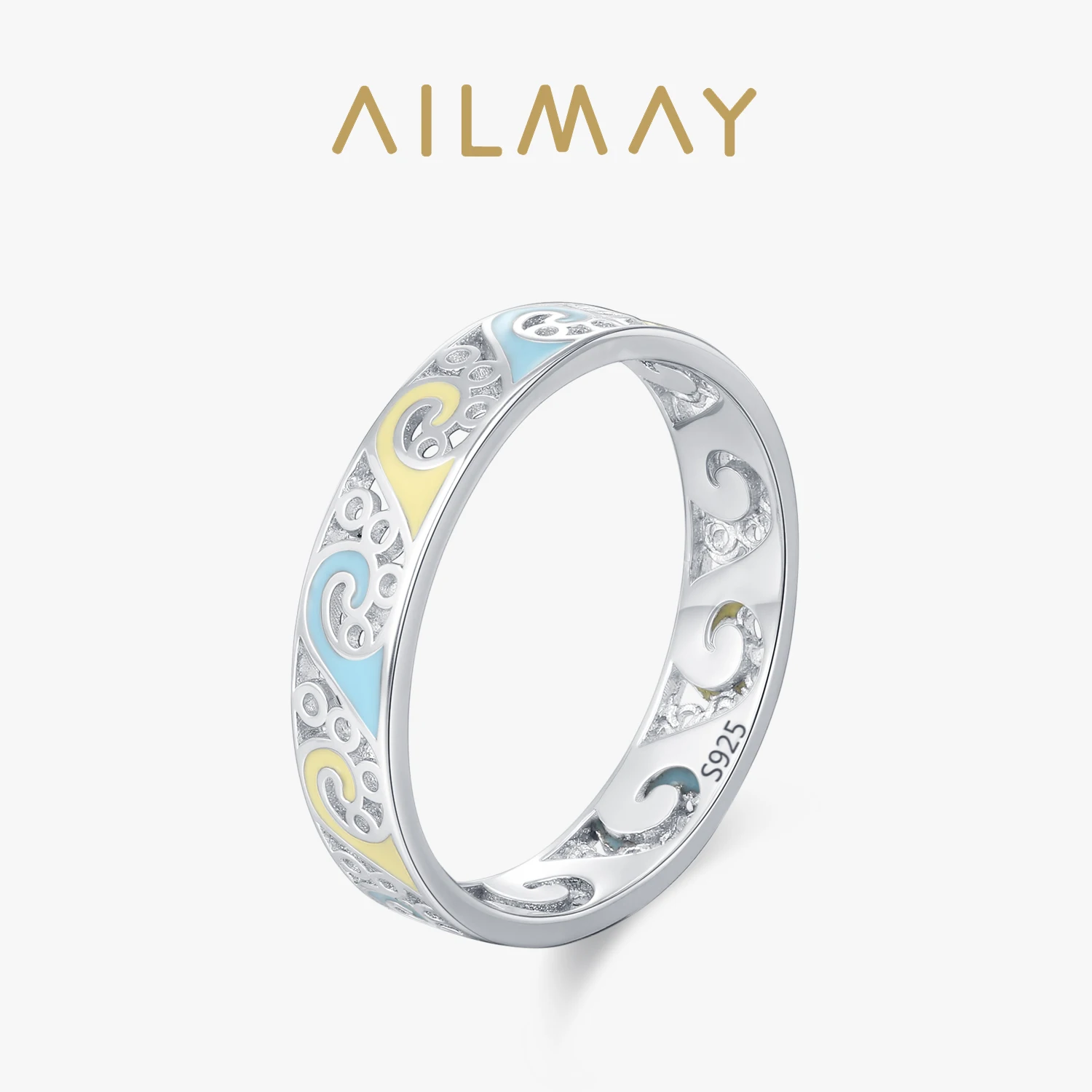 Ailmay Artistic Trend 925 Sterling Silver Hollow Out Colored Enamel Ring For Women Fashion Jewelry Anniversary Gift
Ailmay Artistic Trend 925 Sterling Silver Hollow Out Colored Enamel Ring For Women Fashion Jewelry Anniversary Gift