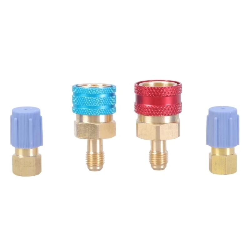 652F 2pcs High/Low Side Quick Coupler Set Brass Connector Adapter for Efficient Car Air Conditioning Maintenance for R1234YF 
652F 2pcs High/Low Side Quick Coupler Set Brass Connector Adapter for Efficient Car Air Conditioning Maintenance for R1234YF