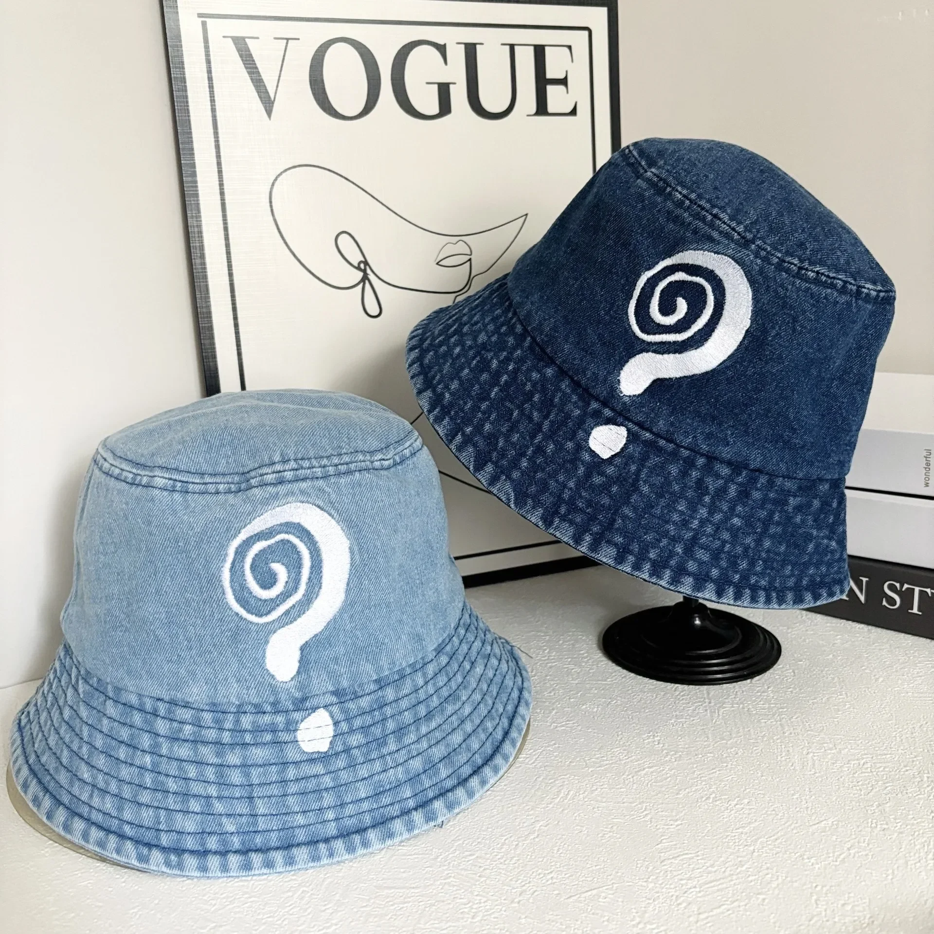 Question Mark Embroidered Bucket Hat Men Washed Denim Old Destruction Trendy Brand Hip Hop Street Bucket Hat Women
Question Mark Embroidered Bucket Hat Men Washed Denim Old Destruction Trendy Brand Hip Hop Street Bucket Hat Women