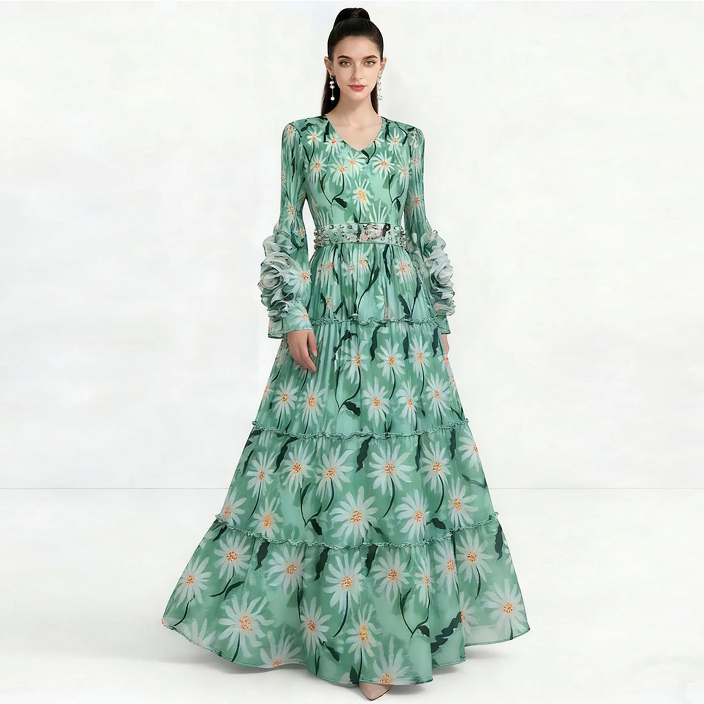 Elegant Long Sleeve Maxi Dress Vacation Ready Flared Silhouette Waist Cinching Large Size Slimming Ball Gown Style Polyester
Elegant Long Sleeve Maxi Dress Vacation Ready Flared Silhouette Waist Cinching Large Size Slimming Ball Gown Style Polyester