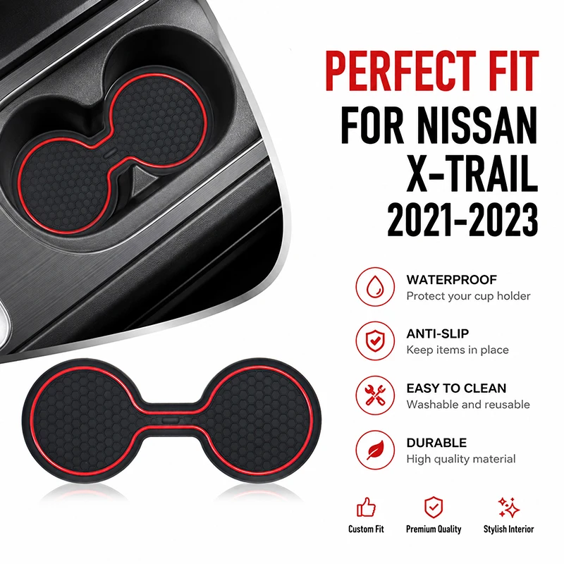 For 2021-2023 Nissan X-Trail Cup Slot Protective Pads, Durable Water-Resistant Non-Scratch Interior Holder Coaster Accessories
For 2021-2023 Nissan X-Trail Cup Slot Protective Pads, Durable Water-Resistant Non-Scratch Interior Holder Coaster Accessories