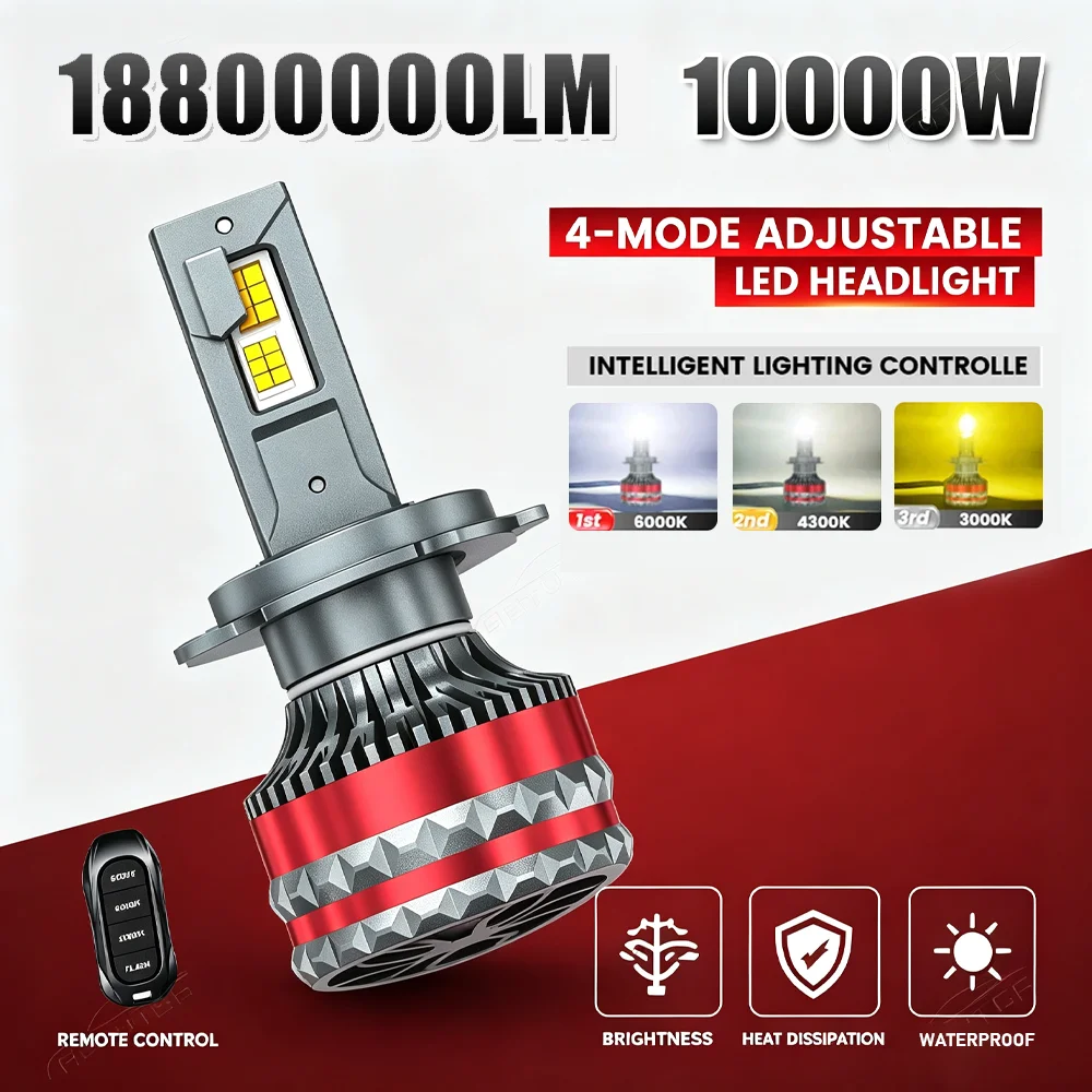 2Pcs Super Bright H7 LED Headlights H1 H8 H9 HB3 9005 9006 CANbus with Remote Control 10000W 6000K 4300K 3000K H4 H11 Car Light
2Pcs Super Bright H7 LED Headlights H1 H8 H9 HB3 9005 9006 CANbus with Remote Control 10000W 6000K 4300K 3000K H4 H11 Car Light