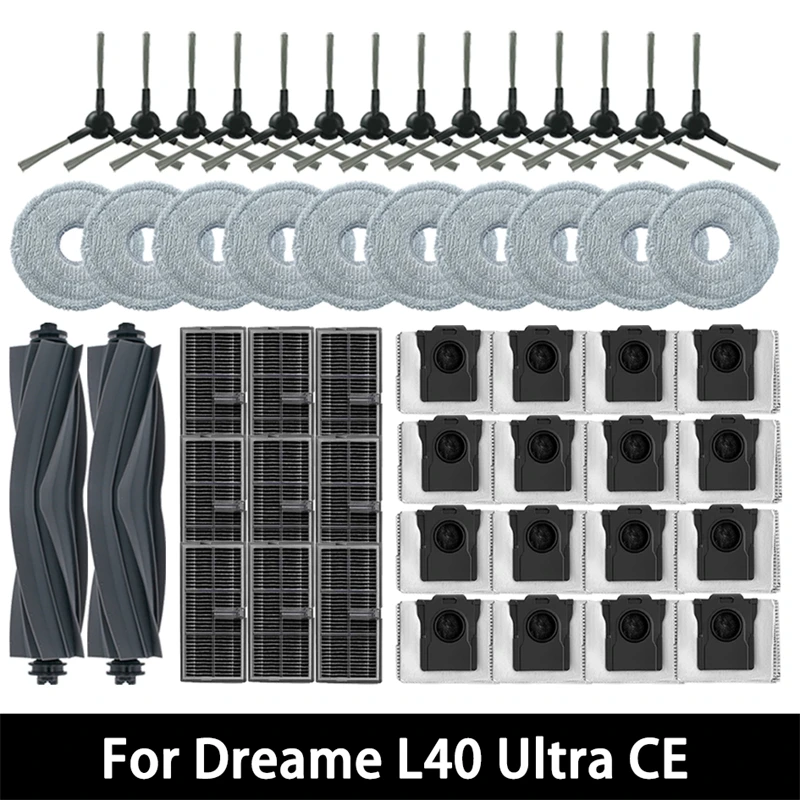 For Dreame L40 Ultra AE / L40 Ultra CE Robot Vacuum Cleaner Accessories Main Side Brush Mop Cloth Hepa Filter Dust Bag Parts
For Dreame L40 Ultra AE / L40 Ultra CE Robot Vacuum Cleaner Accessories Main Side Brush Mop Cloth Hepa Filter Dust Bag Parts