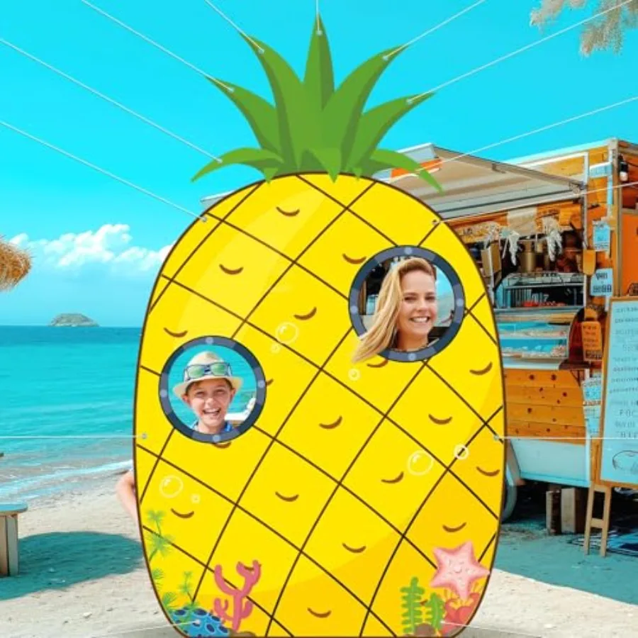 Pineapple Summer Photo Prop, Large Yellow Cartoon House Door Banner with 3 Photo Windows, Tropical Hawaii Party Supplies, Sea B
Pineapple Summer Photo Prop, Large Yellow Cartoon House Door Banner with 3 Photo Windows, Tropical Hawaii Party Supplies, Sea B