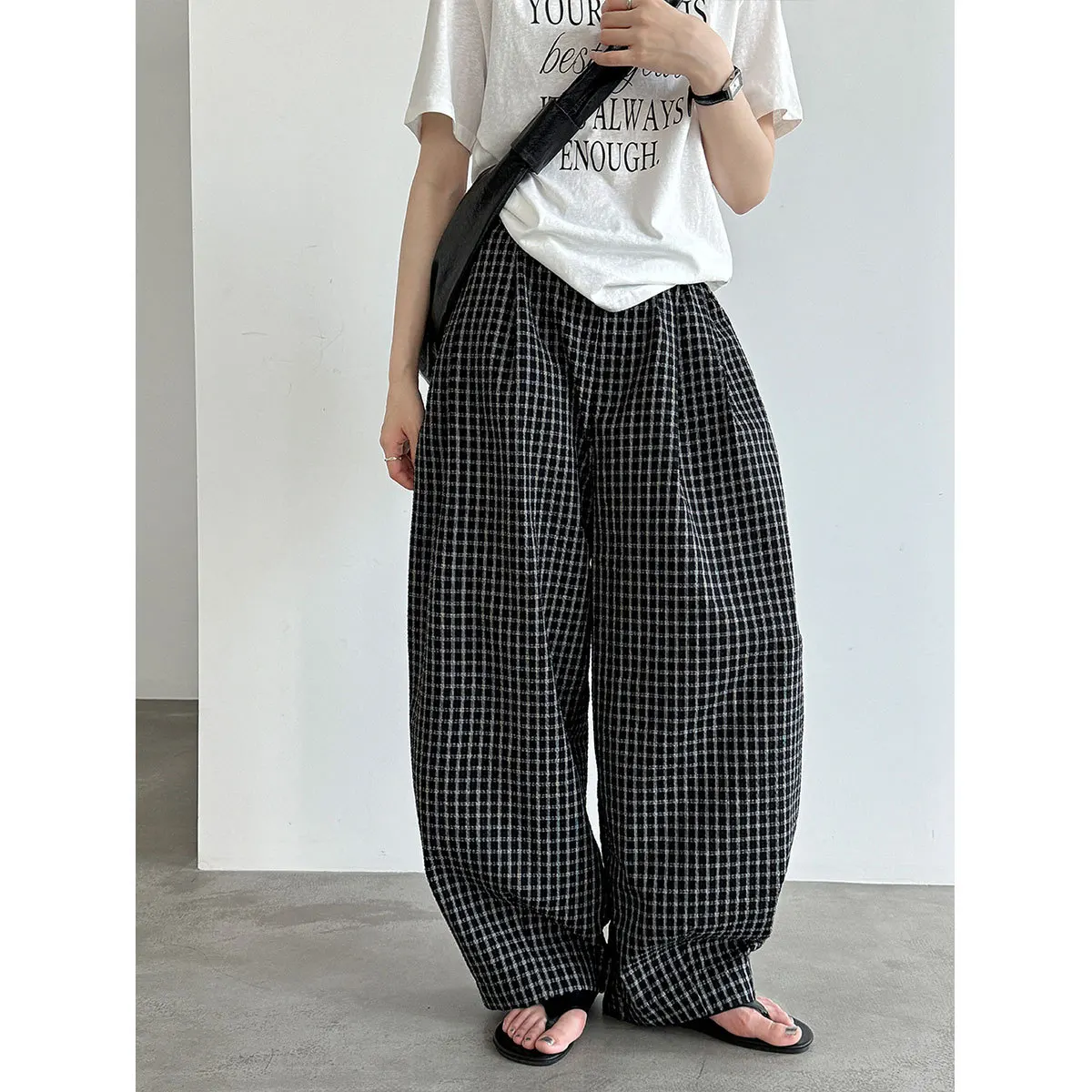 Retro Color-Blocked Plaid Balloon For Women 26 Summer High-Waisted Loose Casual Wide-Leg Pants
Retro Color-Blocked Plaid Balloon For Women 26 Summer High-Waisted Loose Casual Wide-Leg Pants