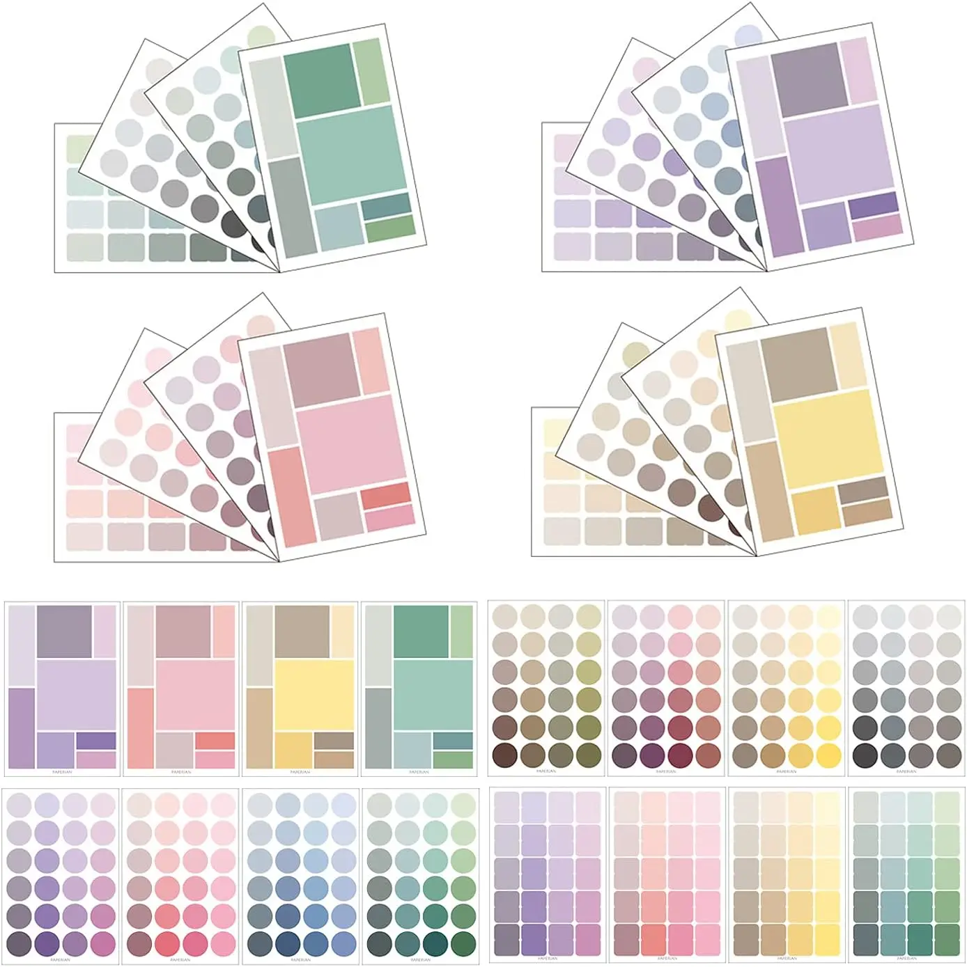 192Pcs Circle & Square Stickers, Colorful Decorative Labels for DIY Crafts, Planner, Scrapbook, Bullet Journal, Gift Wrapping
192Pcs Circle & Square Stickers, Colorful Decorative Labels for DIY Crafts, Planner, Scrapbook, Bullet Journal, Gift Wrapping
