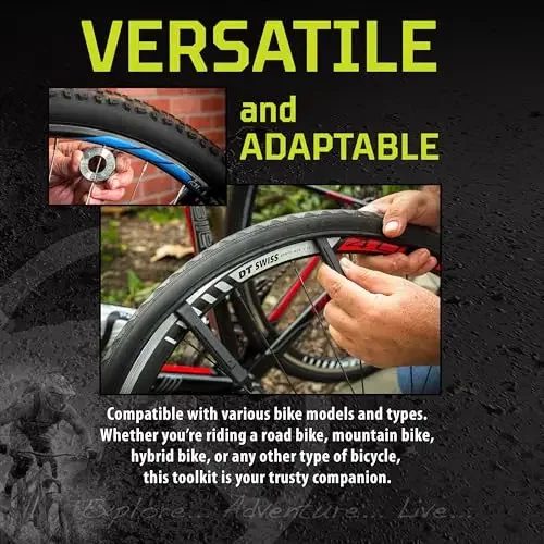 21-Piece Universal Bike Maintenance Kit Featuring Spoke Wrench, Tire Levers, Hex Keys, Pedal Spanner And Chain Tool
21-Piece Universal Bike Maintenance Kit Featuring Spoke Wrench, Tire Levers, Hex Keys, Pedal Spanner And Chain Tool