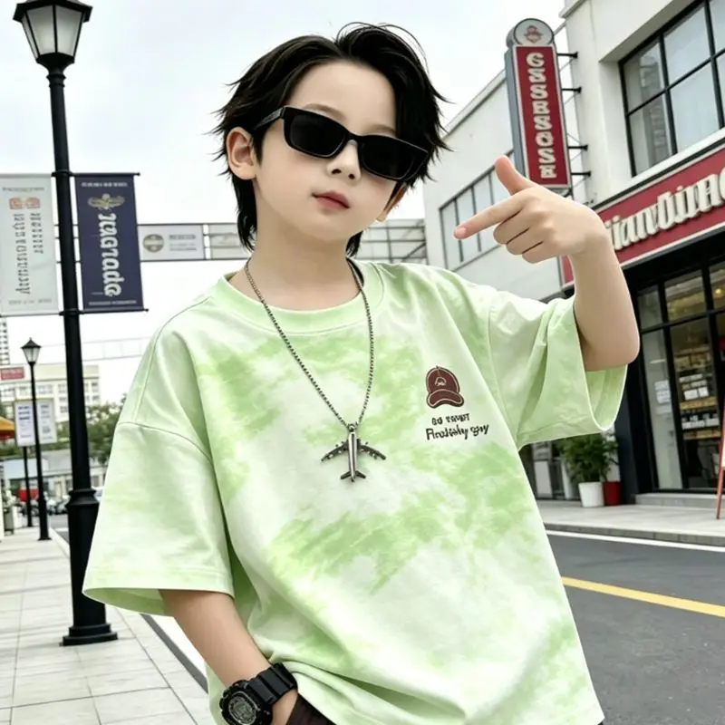 Boys Tie-Dye Short Sleeve T-Shirt Summer New children's Shirt Cotton Loose Casual Top for Kids
Boys Tie-Dye Short Sleeve T-Shirt Summer New children's Shirt Cotton Loose Casual Top for Kids