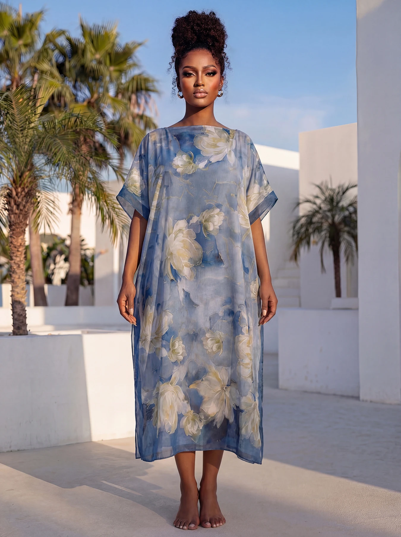 Elegant Satin Gradient Muslim Midi Dress with Batwing Sleeves Silk-Like Polyester Shawl Fashionable Personality Scarf
Elegant Satin Gradient Muslim Midi Dress with Batwing Sleeves Silk-Like Polyester Shawl Fashionable Personality Scarf