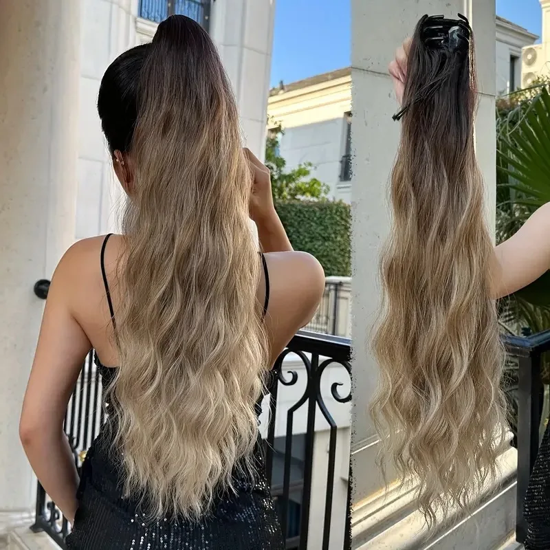 60cm Claw Clip Mesh Dyed Ponytail For Women Long Curly Hair Drawstring Synthetic Ponytail Curly Wave High Temperature Fiber Wig
60cm Claw Clip Mesh Dyed Ponytail For Women Long Curly Hair Drawstring Synthetic Ponytail Curly Wave High Temperature Fiber Wig