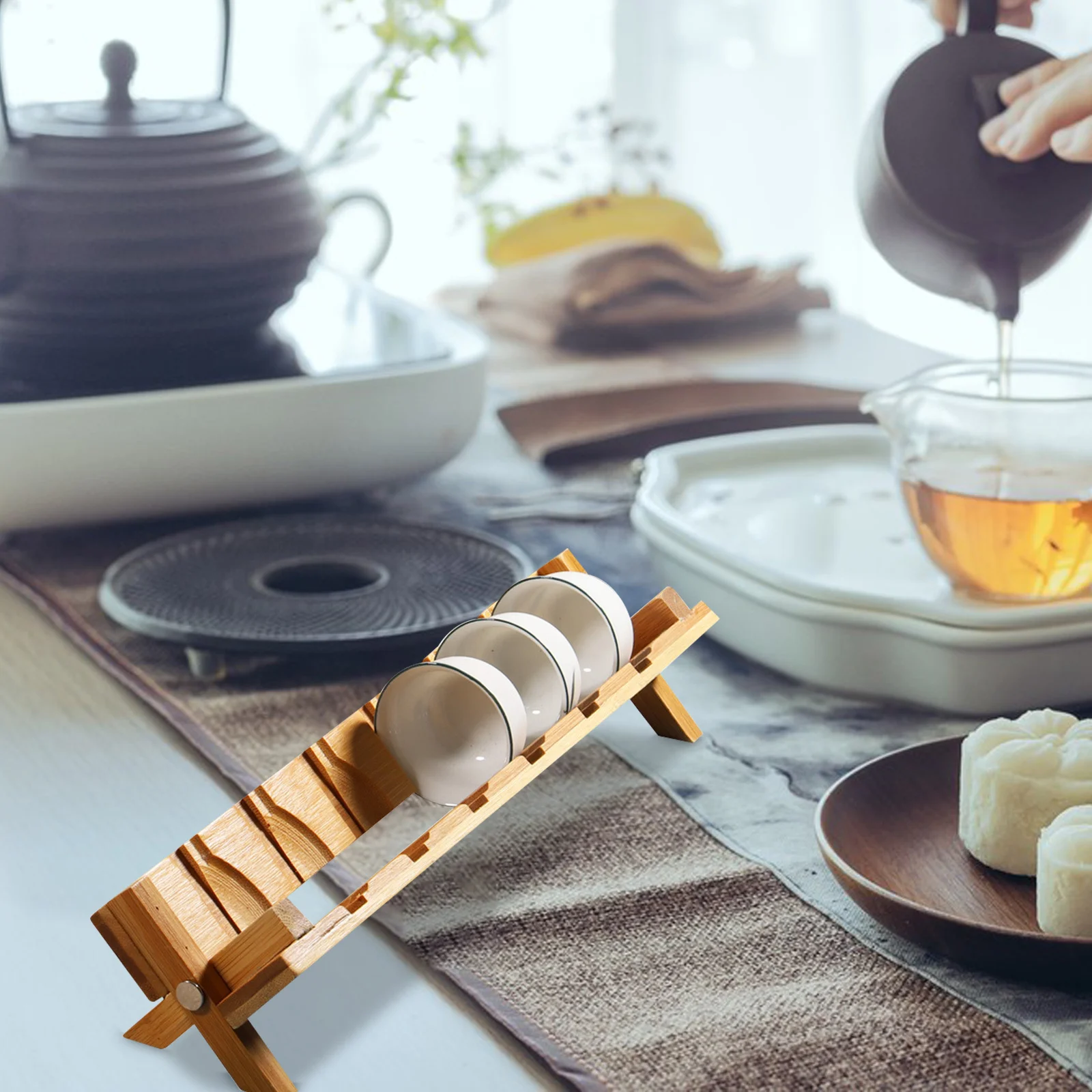 Bamboo Folding Tea Cup Rack Household Storage Stand Smooth Edges Space Saving Teacup Organizer Kitchen Display Shelf
Bamboo Folding Tea Cup Rack Household Storage Stand Smooth Edges Space Saving Teacup Organizer Kitchen Display Shelf