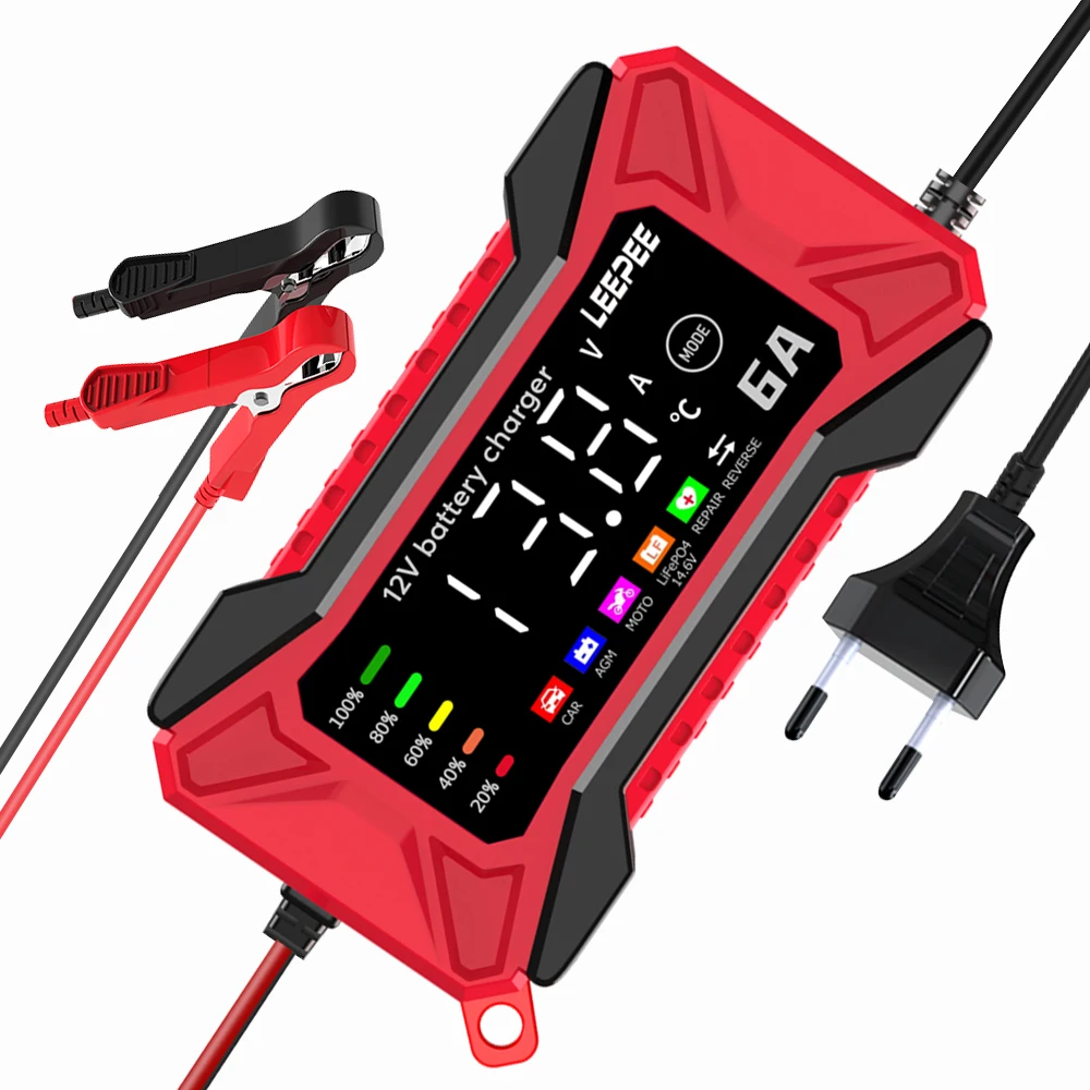 Car RV Truck Trailer Intelligent Battery Charger Auto SUV Motorcycle Truck 12V 6A Pulse Repair Voltage Temperature Detection
Car RV Truck Trailer Intelligent Battery Charger Auto SUV Motorcycle Truck 12V 6A Pulse Repair Voltage Temperature Detection