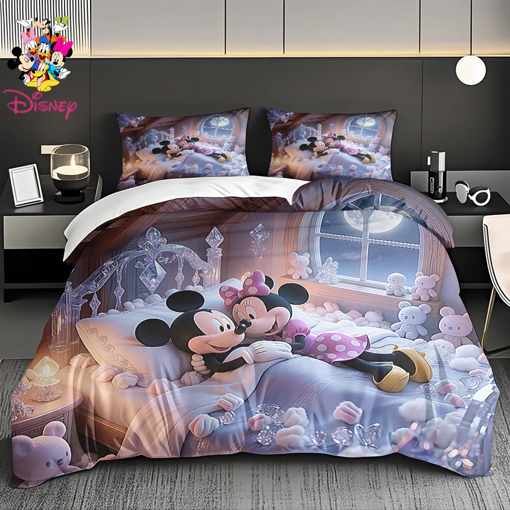 2/3pcs Disney Mickey & Minnie Duvet Cover Set Without Filler Moonlit Sweet Dream Bedding Set Perfect for Bedroom Guest Room
2/3pcs Disney Mickey & Minnie Duvet Cover Set Without Filler Moonlit Sweet Dream Bedding Set Perfect for Bedroom Guest Room