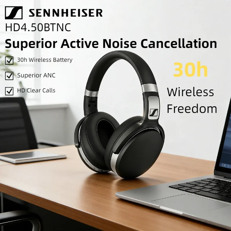 Sennheiser HD 4.50 BTNC Wireless Headphones Active Noise Cancelling Bluetooth Deep Bass Stereo Foldable 25H Battery Life
Sennheiser HD 4.50 BTNC Wireless Headphones Active Noise Cancelling Bluetooth Deep Bass Stereo Foldable 25H Battery Life