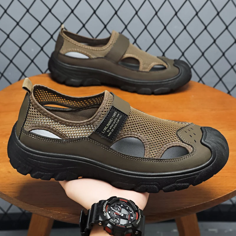 2026 Summer Men's Sandals Anti slip, Wear resistant, Breathable, Baotou Shoes Versatile, Fashionable Outdoor Mesh Beach Shoes
2026 Summer Men's Sandals Anti slip, Wear resistant, Breathable, Baotou Shoes Versatile, Fashionable Outdoor Mesh Beach Shoes