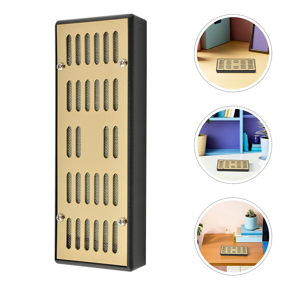 Cigar Humidifier Box Rectangular Gold-Tone Metal Design For Humidity Control Flavor Preservation Freshness Longevity Portable