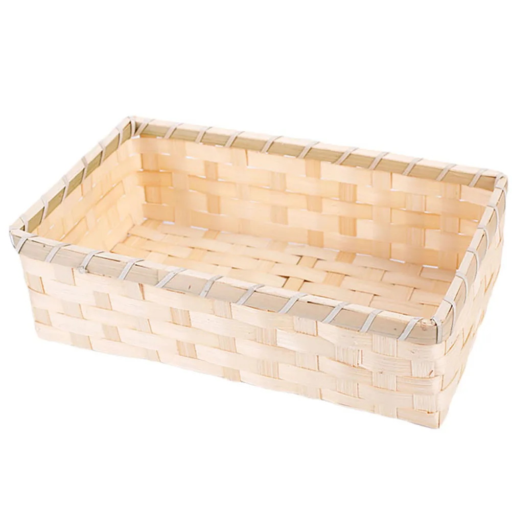 1pc Bamboo Storage Basket Rectangle Woven Fruit Bowl Tray Handy Long Time Use Suitable Various Sundries Storing Multi
1pc Bamboo Storage Basket Rectangle Woven Fruit Bowl Tray Handy Long Time Use Suitable Various Sundries Storing Multi