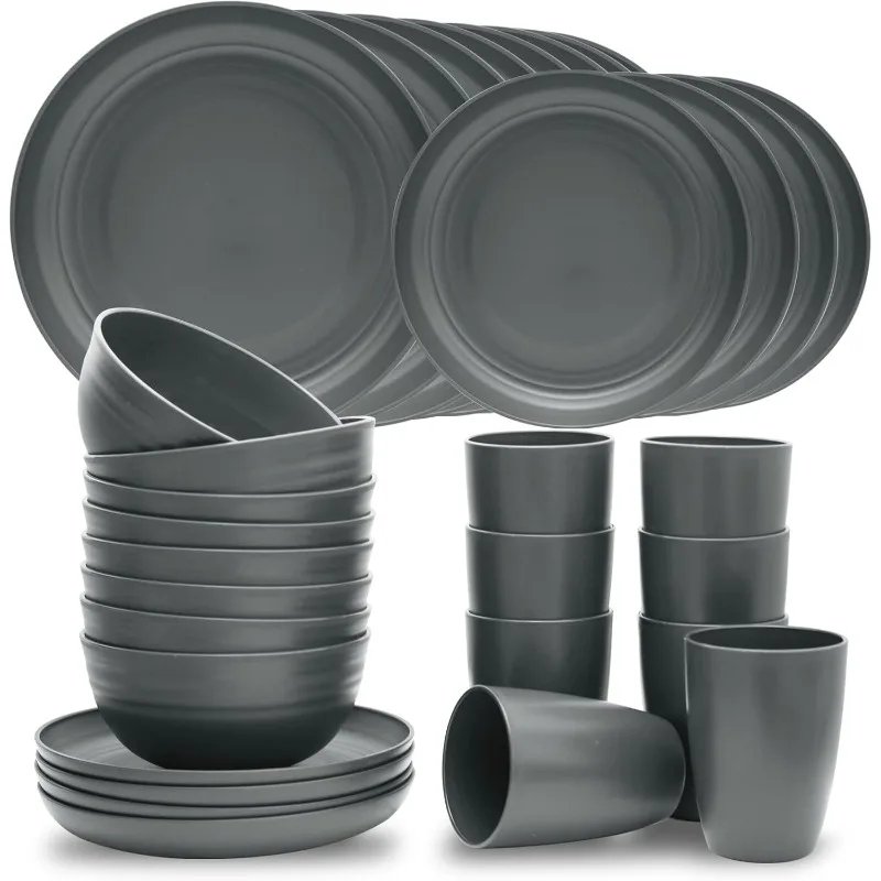 32-Piece Kitchen Plates and Bowls Sets,Lightweight Plastic Dishes Set for 8,Unbreakable Dinnerware Sets,Reusable Plates Set
32-Piece Kitchen Plates and Bowls Sets,Lightweight Plastic Dishes Set for 8,Unbreakable Dinnerware Sets,Reusable Plates Set