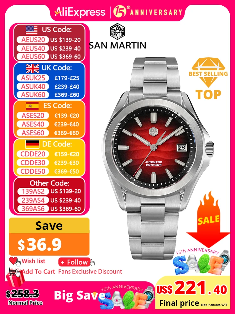 San Martin New Gada Watch 39mm Desert Texture Men Dress Watch NH35 Automatic Mechanical Sapphire Waterproof 100m Luminous SN0129
San Martin New Gada Watch 39mm Desert Texture Men Dress Watch NH35 Automatic Mechanical Sapphire Waterproof 100m Luminous SN0129