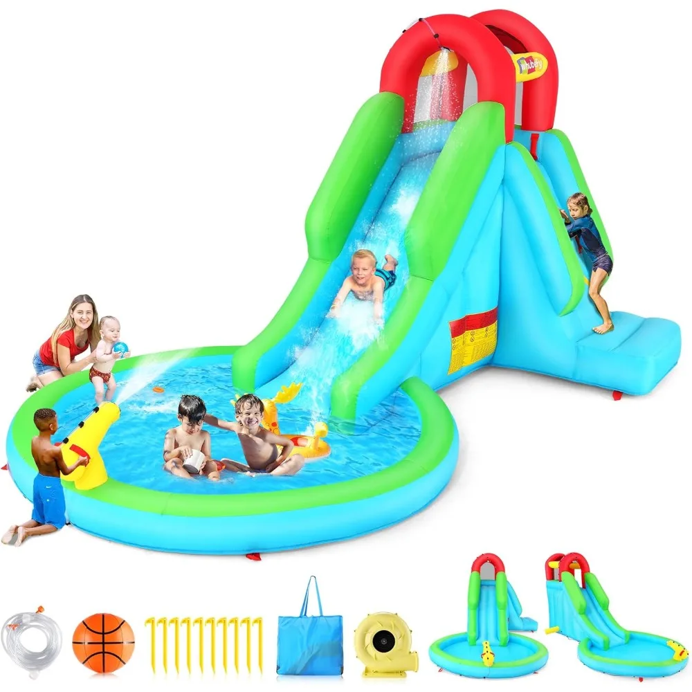 Bounce House Water Slide, Inflatable Water Slide for Kids 3-10 with Air Blower, Kids Bouncy Castle Durable Sewn
Bounce House Water Slide, Inflatable Water Slide for Kids 3-10 with Air Blower, Kids Bouncy Castle Durable Sewn