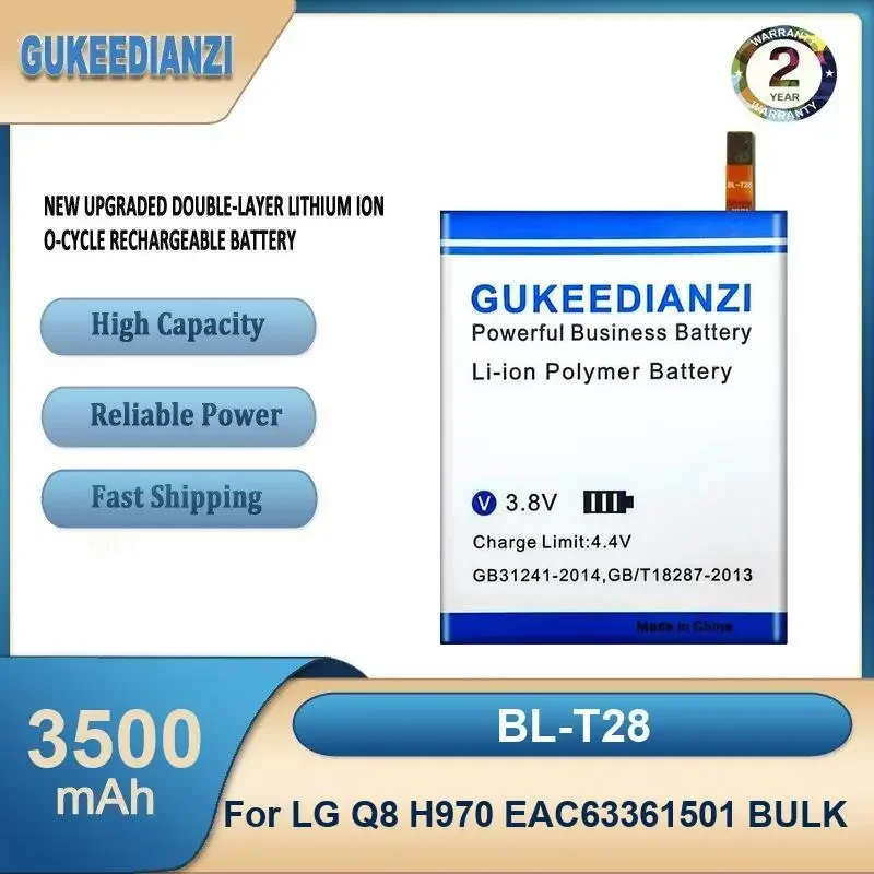 BL-T28 3500mAh High Capacity Mobile Phone Battery For LG Q8 H970 EAC63361501 BULK
BL-T28 3500mAh High Capacity Mobile Phone Battery For LG Q8 H970 EAC63361501 BULK