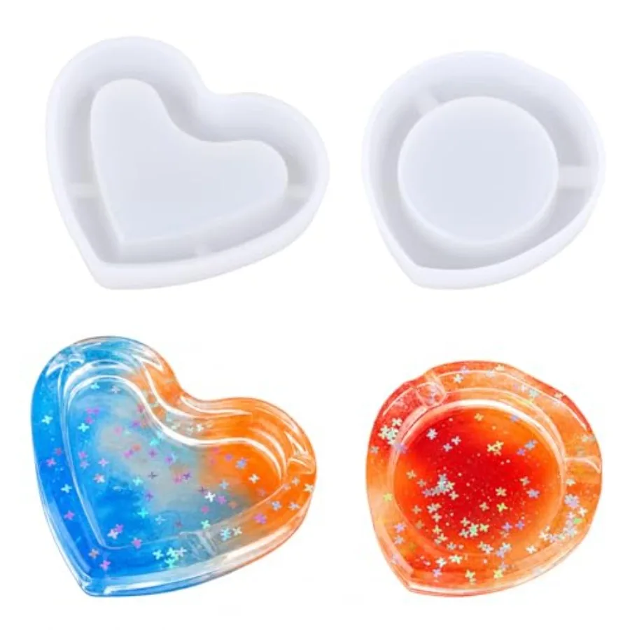 2pcs Ashtray Resin Molds, Silicone Resin Mold with Heart and Peach Heart Shape DIY Casting Moulds for Handmade Crafts, Home Dec
2pcs Ashtray Resin Molds, Silicone Resin Mold with Heart and Peach Heart Shape DIY Casting Moulds for Handmade Crafts, Home Dec