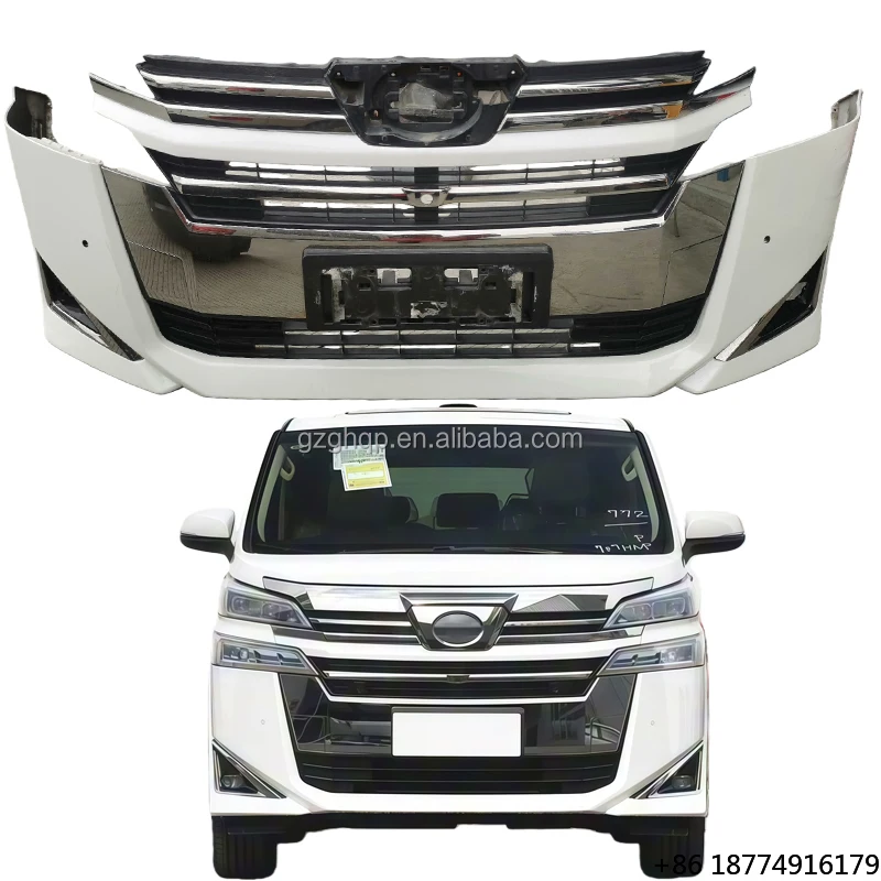 Original Car Bumper Grille and Front Lip Upgrade for Vellfire 2018-2023 Models, White Front Bumper Body Kit.
Original Car Bumper Grille and Front Lip Upgrade for Vellfire 2018-2023 Models, White Front Bumper Body Kit.