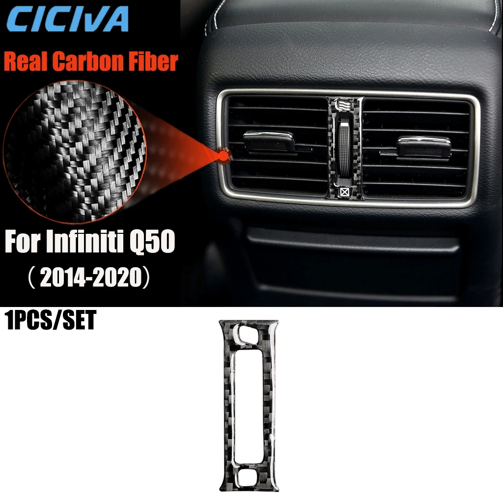 Carbon Fiber Car Accessories Rear Air Vent Control Panel Modified Interior Trim Cover Soft Sticker For Infiniti Q50 2014-2020
Carbon Fiber Car Accessories Rear Air Vent Control Panel Modified Interior Trim Cover Soft Sticker For Infiniti Q50 2014-2020