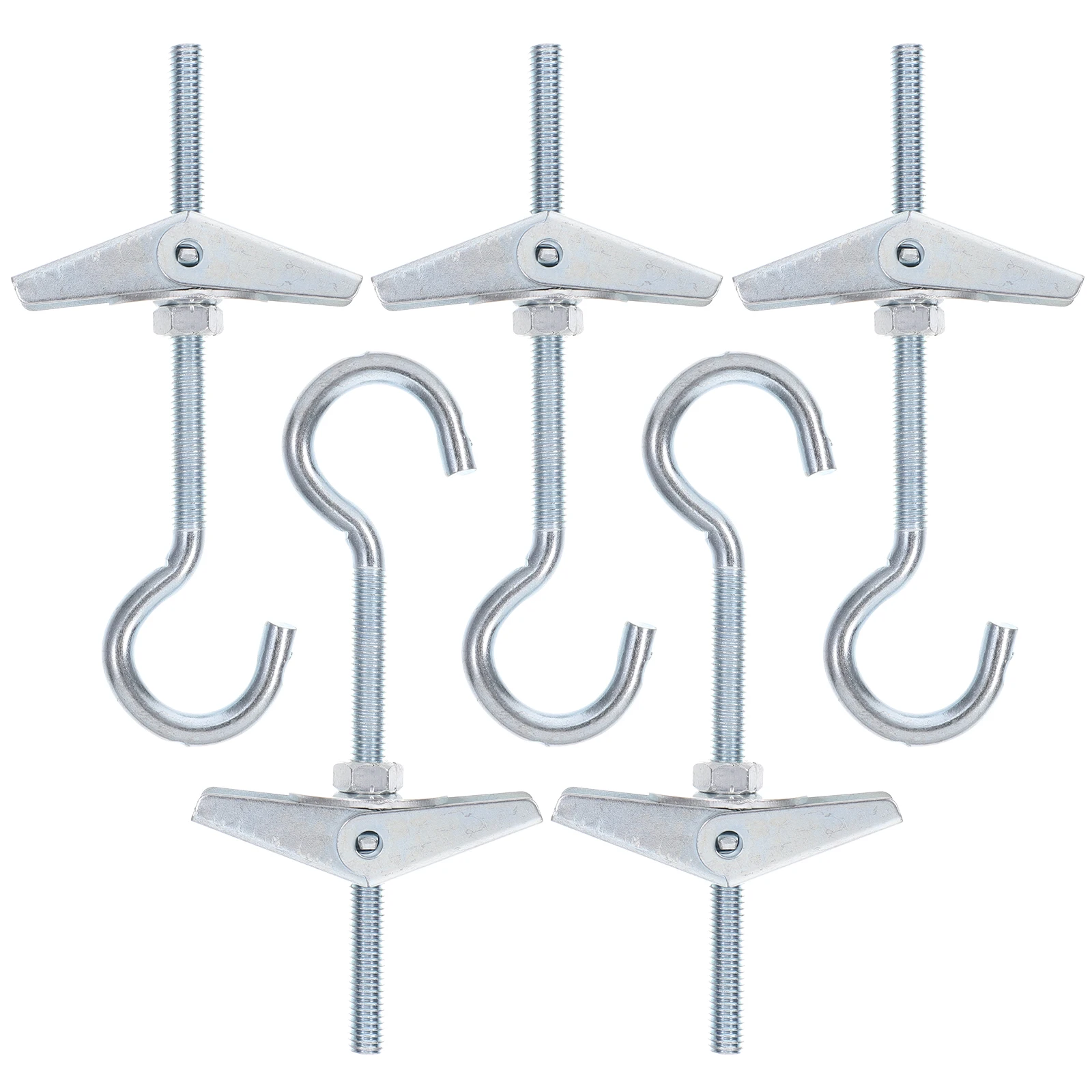 5 Sets Hook Toggle Bolts with Hollow Wall Anchors Heavy for Drywall Duty Tools Silver
5 Sets Hook Toggle Bolts with Hollow Wall Anchors Heavy for Drywall Duty Tools Silver
