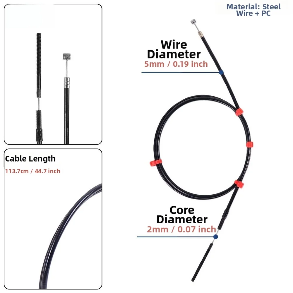 For NINEBOT G30 Compatible Brake Cable Replacement 129.5 cm Length 5 mm Wire Diameter Steel Core Black PC Outer Shell
For NINEBOT G30 Compatible Brake Cable Replacement 129.5 cm Length 5 mm Wire Diameter Steel Core Black PC Outer Shell