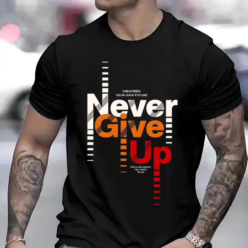 Never Giver Up Letter Pattern Men's Woman's T-shirts Street Cool Harajuku Couple Tee Summer Casual Loose Simple Fashion Clothing
Never Giver Up Letter Pattern Men's Woman's T-shirts Street Cool Harajuku Couple Tee Summer Casual Loose Simple Fashion Clothing