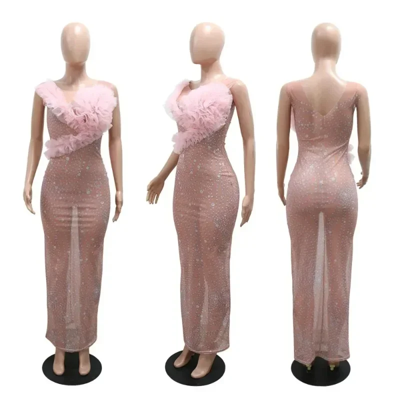 African Women Long Evening Dresses Sleeves Flower Cocktail Elegant Party Dress Diamond Pink Birthday Formal Dresses Outfits
African Women Long Evening Dresses Sleeves Flower Cocktail Elegant Party Dress Diamond Pink Birthday Formal Dresses Outfits