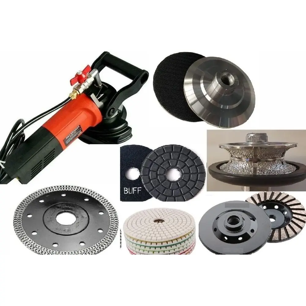 2 Bullnose Profiler Wet Polisher, 5 Diamond Pad, Grinding Cup, Porcelain Mesh Rim, Ultra Thin Saw Blade for Granite and Marble P
2 Bullnose Profiler Wet Polisher, 5 Diamond Pad, Grinding Cup, Porcelain Mesh Rim, Ultra Thin Saw Blade for Granite and Marble P