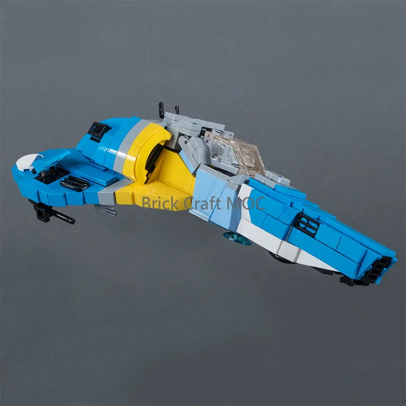 MOC Sci-Fi Racing Starship Building Blocks Set - Blue/Yellow/White Speeder Model Kit for Sci-Fi Fans
MOC Sci-Fi Racing Starship Building Blocks Set - Blue/Yellow/White Speeder Model Kit for Sci-Fi Fans