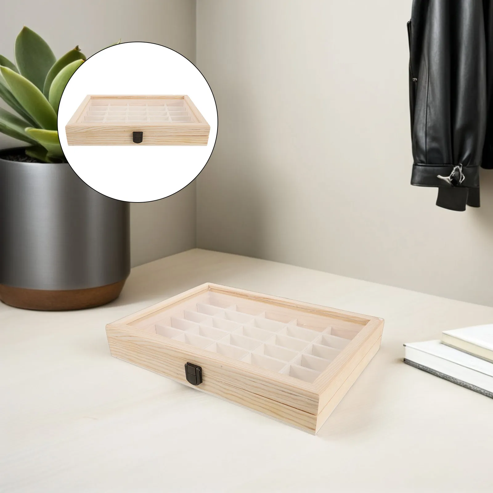 30-Compartment Wooden Mineral Rock Collection Display Box with Clear Lid for Crystals Specimens Storage Dust Protection Home
30-Compartment Wooden Mineral Rock Collection Display Box with Clear Lid for Crystals Specimens Storage Dust Protection Home