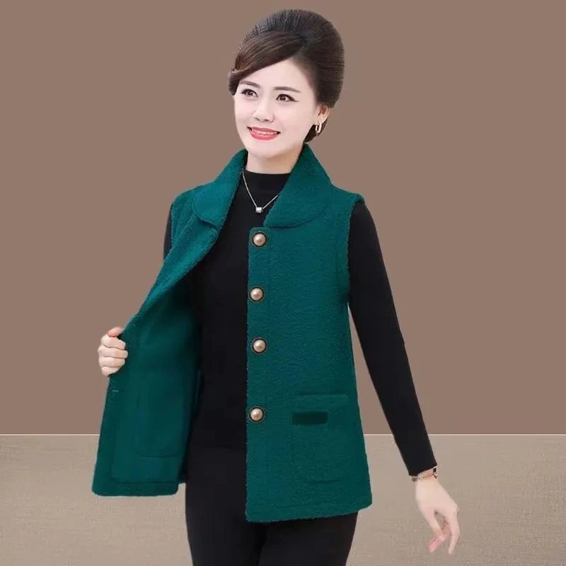 Autumn Winter Jacket Middle-aged Women Vest Coat New Solid Sleeveless Jacket Waistcoat Female Outerwear Women's Clothing 5XL
Autumn Winter Jacket Middle-aged Women Vest Coat New Solid Sleeveless Jacket Waistcoat Female Outerwear Women's Clothing 5XL