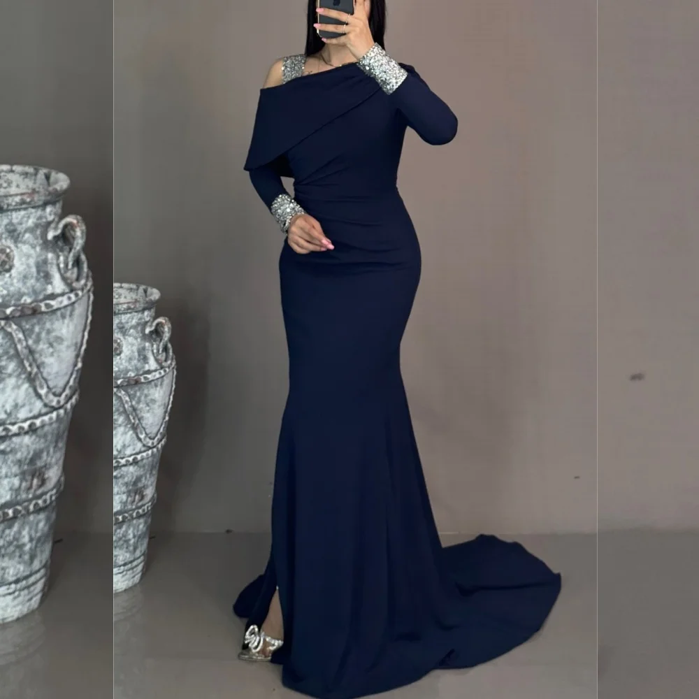 Customized Intricate Jersey Sequined Pleat Trumpet Off-the-shoulder Long Dresses Bespoke Occasion Fashion
Customized Intricate Jersey Sequined Pleat Trumpet Off-the-shoulder Long Dresses Bespoke Occasion Fashion