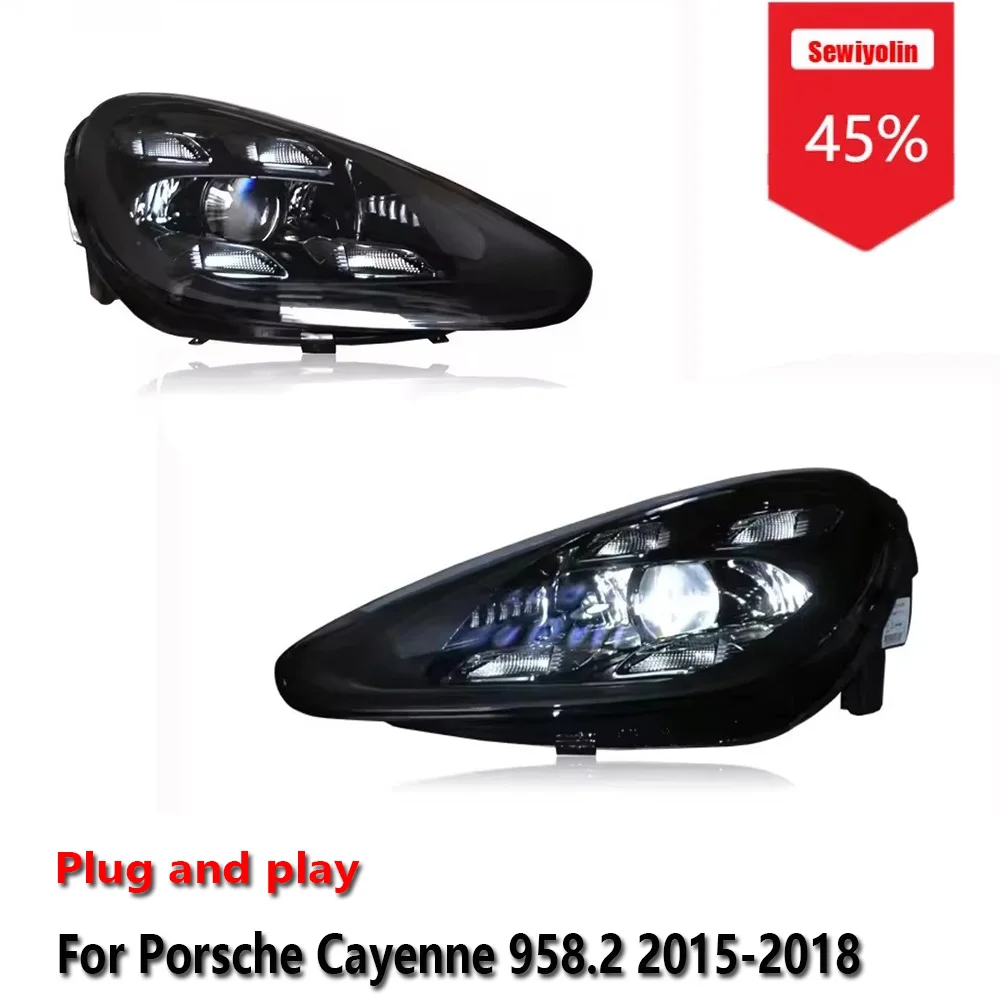 Sewiyolin Car LED Headlight Assemblies For Porsche Cayenne 958.2 2015-2018 DRL Brake Turn Signal Lamp Plug and Play
Sewiyolin Car LED Headlight Assemblies For Porsche Cayenne 958.2 2015-2018 DRL Brake Turn Signal Lamp Plug and Play