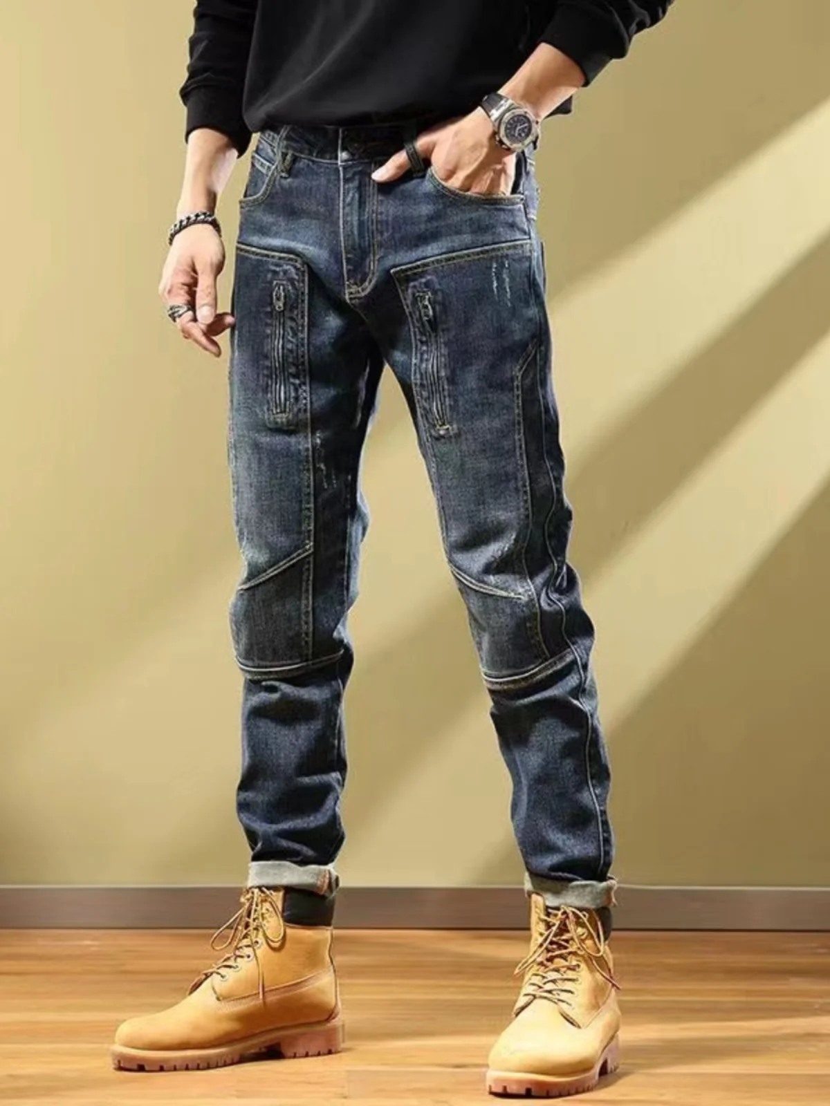 American Retro Patchwork Jeans Men's Trendy Brand Slim Fit Elastic Long Pants Korean Version Casual Pants Youth Autumn Long T...
American Retro Patchwork Jeans Men's Trendy Brand Slim Fit Elastic Long Pants Korean Version Casual Pants Youth Autumn Long T...