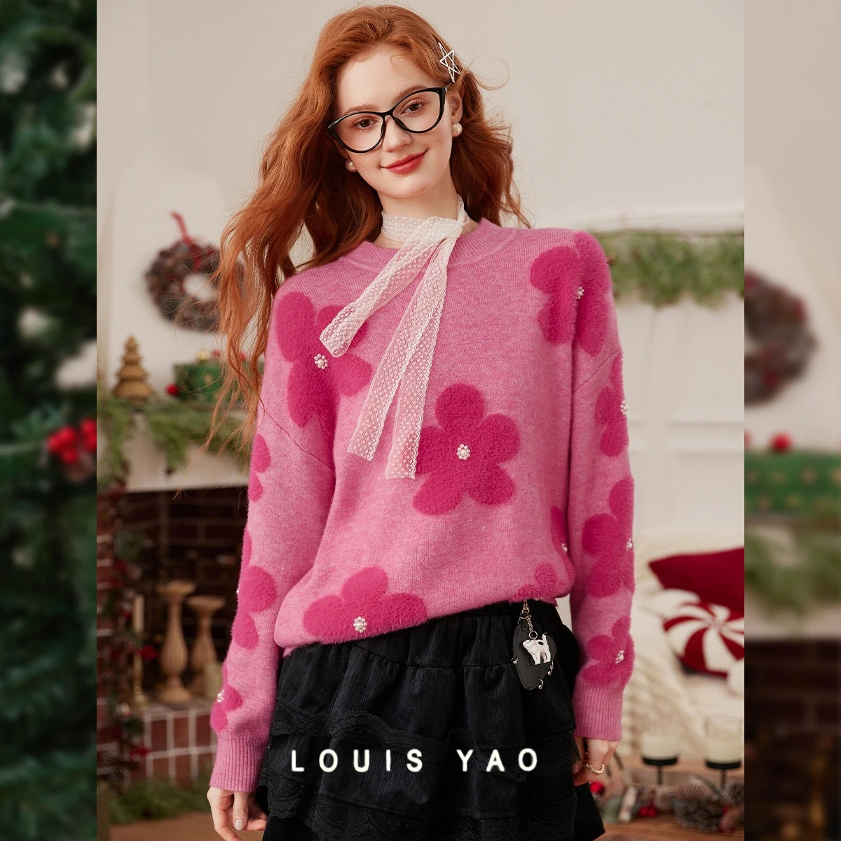 LOUIS YAO Outerwear Jacquard Bead Knitted Sweater 2025 Autumn/Winter Fashion Micro Elastic Round Neck Women's Sweater
LOUIS YAO Outerwear Jacquard Bead Knitted Sweater 2025 Autumn/Winter Fashion Micro Elastic Round Neck Women's Sweater