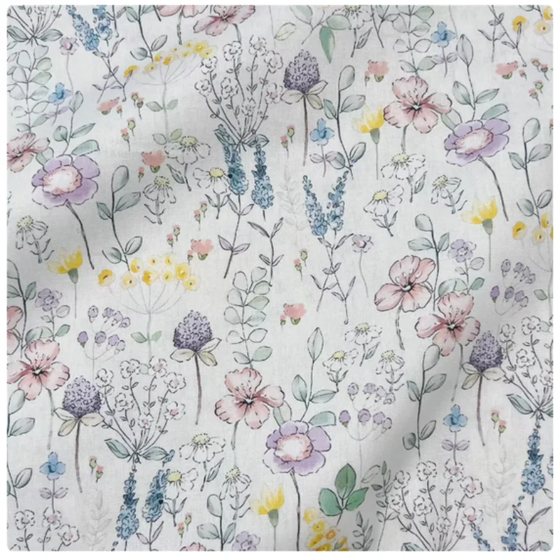 Light Plant Little Flower Print Pure Cotton Fabric, Handmade DIY Children Table Cloth, Dress, Notebook Sewing Tissue, M69
Light Plant Little Flower Print Pure Cotton Fabric, Handmade DIY Children Table Cloth, Dress, Notebook Sewing Tissue, M69