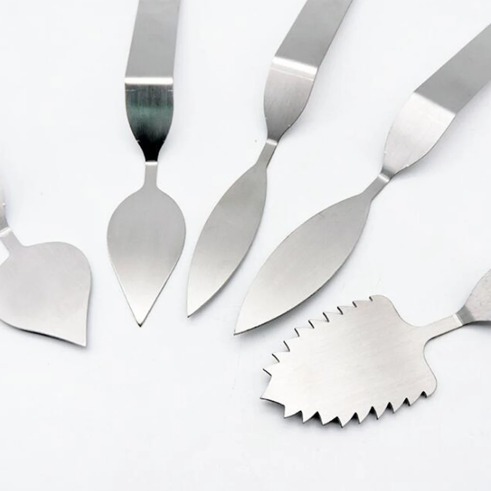 5pcs Chocolate Spatula Stainless Steel Baking Tools Cake Decorating Mousse Leaf FeatherKnife Work Molds Kitchen Bar
5pcs Chocolate Spatula Stainless Steel Baking Tools Cake Decorating Mousse Leaf FeatherKnife Work Molds Kitchen Bar